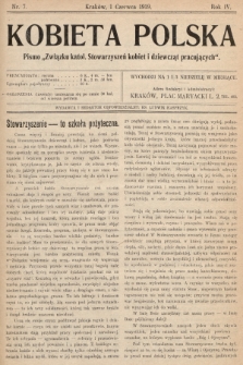 Kobieta Polska : pismo „Związku katolickich Stowarzyszeń kobiet i dziewcząt pracujących". 1919, nr  7