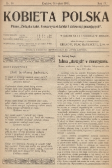 Kobieta Polska : pismo „Związku katolickich Stowarzyszeń kobiet i dziewcząt pracujących". 1919, nr  10