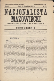 Nacjonalista Mazowiecki : organ nacjonalizmu polskiego. 1926, nr 3