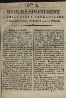 Korrespondent Warszawski y Zagraniczny. 1797, nr 5
