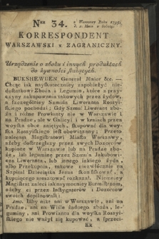 Korrespondent Warszawski y Zagraniczny. 1795, nr 34