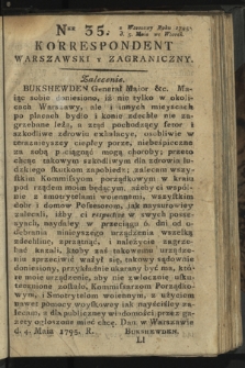 Korrespondent Warszawski y Zagraniczny. 1795, nr 35