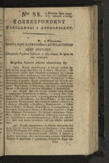 Korrespondent Warszawski y Zagraniczny. 1795, nr 88