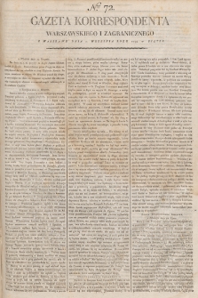 Gazeta Korrespondenta Warszawskiego i Zagranicznego. 1798, nr 72