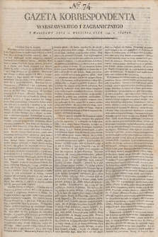 Gazeta Korrespondenta Warszawskiego i Zagranicznego. 1798, nr 74