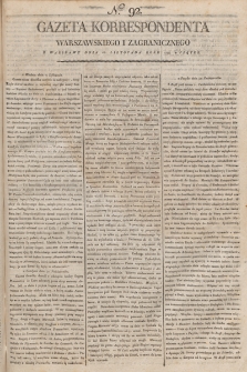 Gazeta Korrespondenta Warszawskiego i Zagranicznego. 1798, nr 92