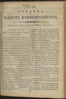 Gazeta Korrespondenta Warszawskiego i Zagranicznego. 1800, nr 21 [dodatek]