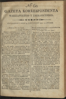 Gazeta Korrespondenta Warszawskiego i Zagranicznego. 1800, nr 60