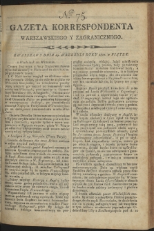 Gazeta Korrespondenta Warszawskiego i Zagranicznego. 1800, nr 75