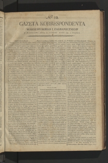 Gazeta Korrespondenta Warszawskiego i Zagranicznego. 1799, nr 12