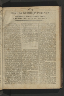 Gazeta Korrespondenta Warszawskiego i Zagranicznego. 1799, nr 15
