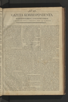Gazeta Korrespondenta Warszawskiego i Zagranicznego. 1799, nr 27