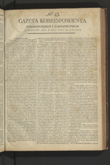 Gazeta Korrespondenta Warszawskiego i Zagranicznego. 1799, nr 43