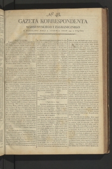 Gazeta Korrespondenta Warszawskiego i Zagranicznego. 1799, nr 46