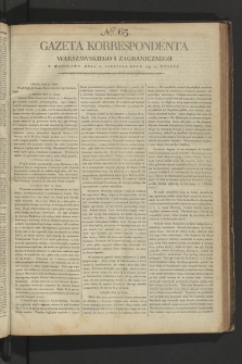 Gazeta Korrespondenta Warszawskiego i Zagranicznego. 1799, nr 63