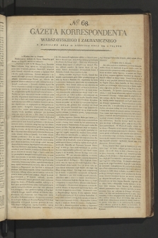 Gazeta Korrespondenta Warszawskiego i Zagranicznego. 1799, nr 68