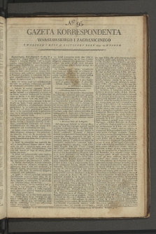 Gazeta Korrespondenta Warszawskiego i Zagranicznego. 1799, nr 95