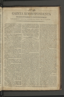 Gazeta Korrespondenta Warszawskiego i Zagranicznego. 1799, nr 96