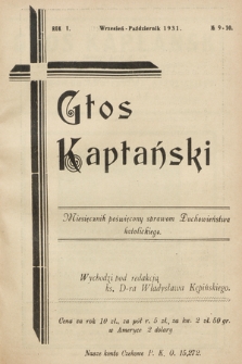 Głos Kapłański : miesięcznik poświęcony sprawom duchowieństwa katolickiego. 1931, nr 9-10
