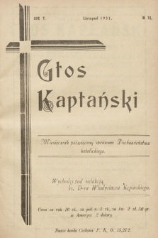 Głos Kapłański : miesięcznik poświęcony sprawom duchowieństwa katolickiego. 1931, nr 11