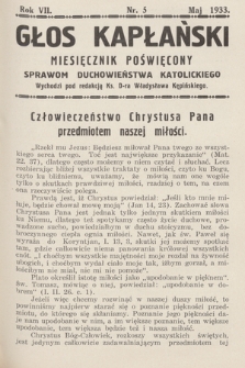 Głos Kapłański : miesięcznik poświęcony sprawom duchowieństwa katolickiego. 1933, nr 5