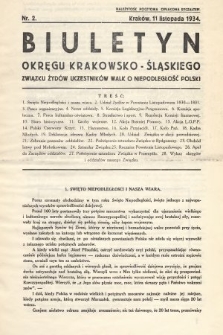 Biuletyn Okręgu Krakowsko-Śląskiego Związku Żydów Uczestników Walk o Niepodległość Polski. 1934, nr 2