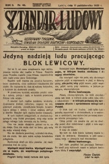 Sztandar Ludowy : ilustrowany tygodnik oświatowy, społeczny, polityczny i gospodarczy. 1925, nr 40