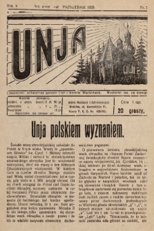 Unja : czasopismo poświęcone sprawie Unji i Kresów Wschodnich. 1928, nr 7