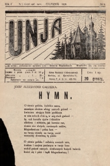 Unja : czasopismo poświęcone sprawie Unji i Kresów Wschodnich. 1928, nr 9