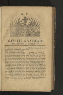 Gazette de Varsovie. 1758, nr 5