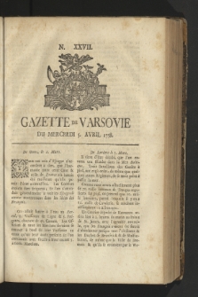 Gazette de Varsovie. 1758, nr 27