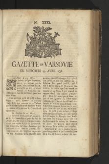 Gazette de Varsovie. 1758, nr 31