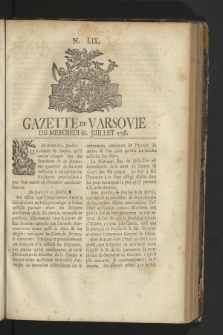 Gazette de Varsovie. 1758, nr 59