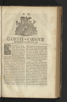 Gazette de Varsovie. 1758, nr 60