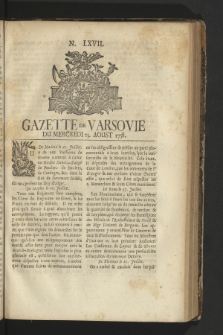 Gazette de Varsovie. 1758, nr 67