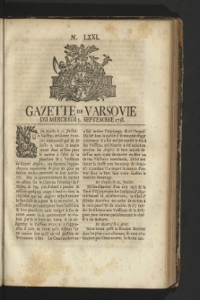 Gazette de Varsovie. 1758, nr 71