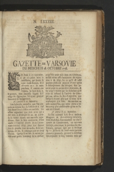 Gazette de Varsovie. 1758, nr 83