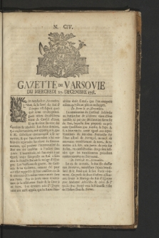 Gazette de Varsovie. 1758, nr 104