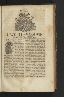 Gazette de Varsovie. 1759, nr 19