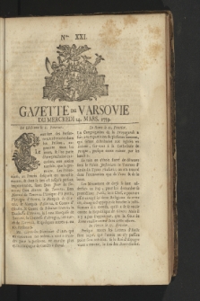 Gazette de Varsovie. 1759, nr 21