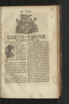 Gazette de Varsovie. 1759, nr 32