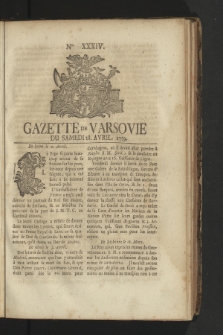 Gazette de Varsovie. 1759, nr 34