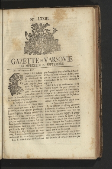 Gazette de Varsovie. 1759, nr 73