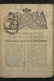 Gazeta Warszawska. 1784, nr 1