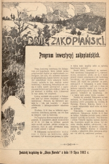 Tygodnik Zakopiański : dodatek bezpłatny do „Głosu Narodu” z dnia 19 lipca 1903, [nr 4]