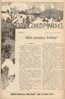 Tygodnik Zakopiański : dodatek bezpłatny do „Głosu Narodu” z dnia 15 sierpnia 1903, nr 8