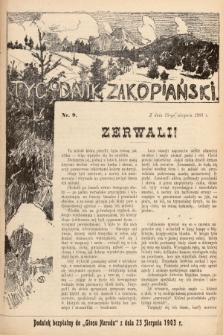 Tygodnik Zakopiański : dodatek bezpłatny do „Głosu Narodu” z dnia 23 sierpnia 1903, nr 9