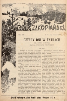 Tygodnik Zakopiański: dodatek bezpłatny do „Głosu Narodu” z dnia 6 września 1903, nr 11