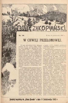 Tygodnik Zakopiański : dodatek bezpłatny do „Głosu Narodu” z dnia 11 października 1903, nr 16