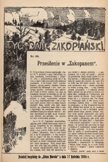 Tygodnik Zakopiański : dodatek bezpłatny do „Głosu Narodu” z dnia 17 kwietnia 1904, nr 35